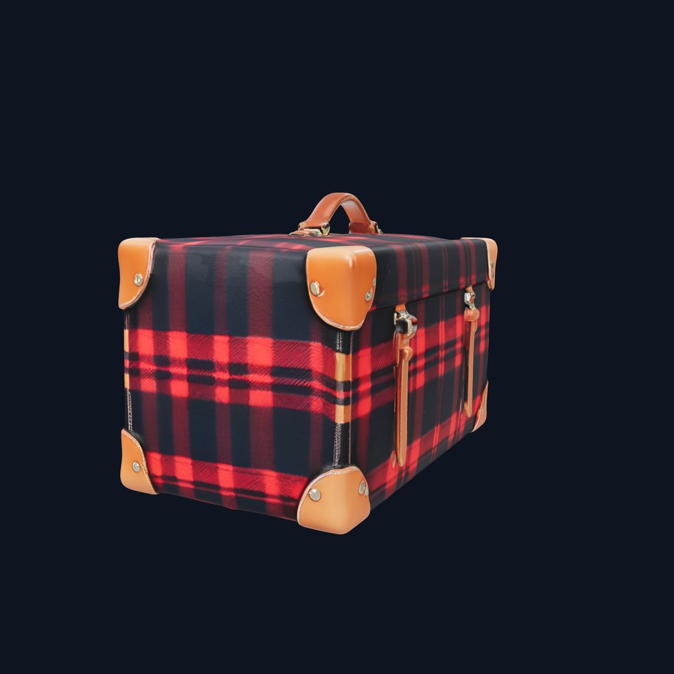 Vintage Plaid Suitcase Model Pack